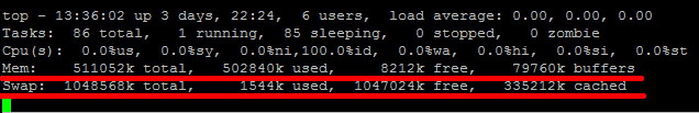 Результат top в Linux - вывод memory