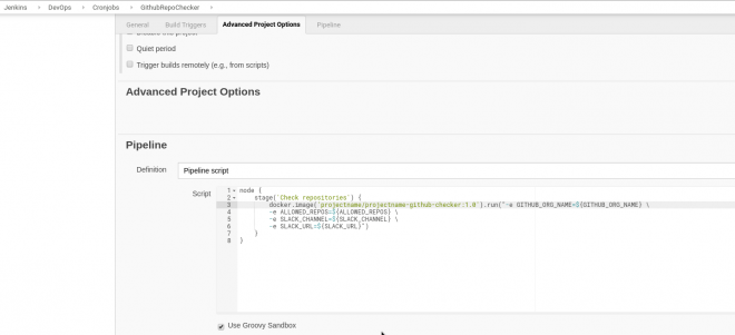 Jenkins: a job to check a Github organization’s public repositories list