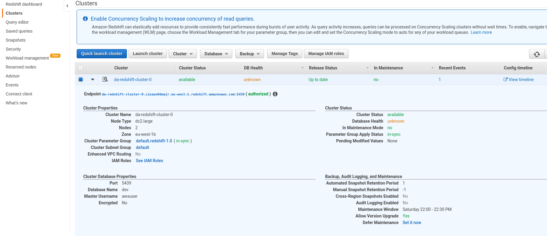 aws redshift json