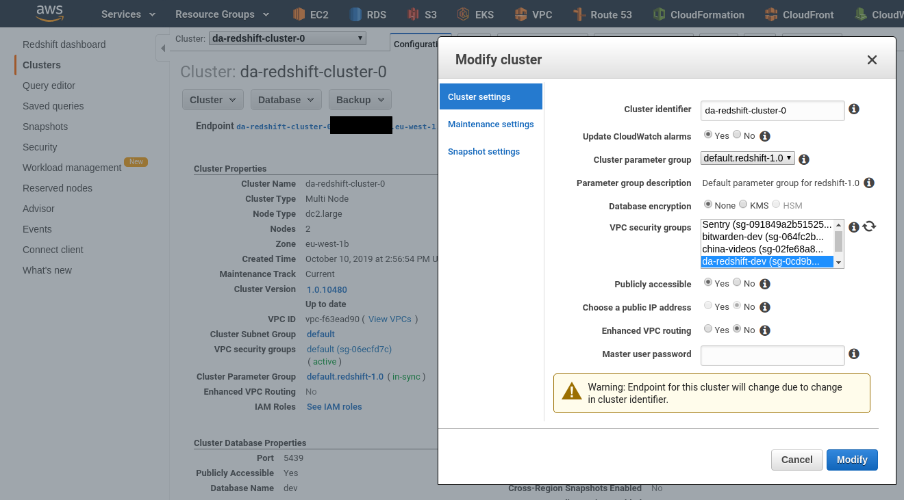 aws redshift postgres