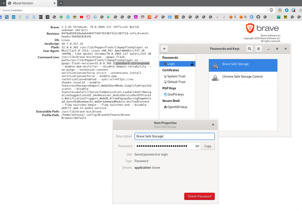 Linux gnomekeyring setup as Freedesktop SecretService
