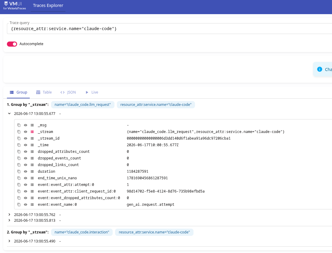 Claude Code: моніторинг з OpenTelemetry та VictoriaMetrics stack Claude Code: моніторинг з OpenTelemetry та VictoriaMetrics stack